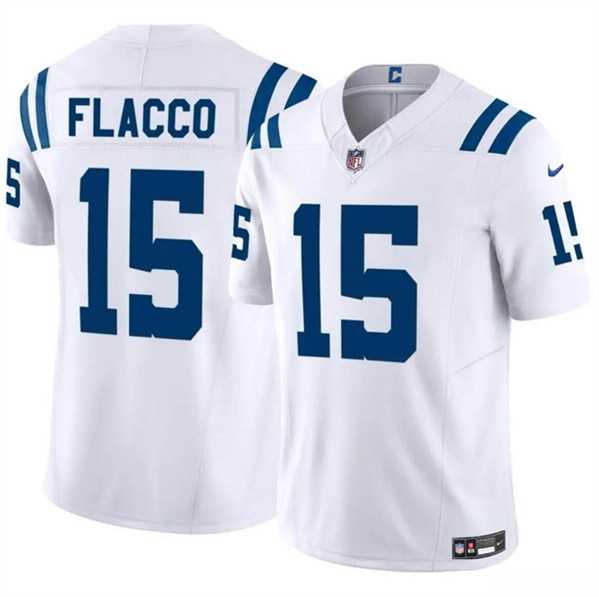 Men & Women & Youth Indianapolis Colts #15 Joe Flacco White 2024 F.U.S.E. Vapor Limited Stitched Jersey,We sell and wholesale Men & Women & Youth Indianapolis Colts #15 Joe Flacco White 2024 F.U.S.E. Vapor Limited Stitched Jersey on line form chian!